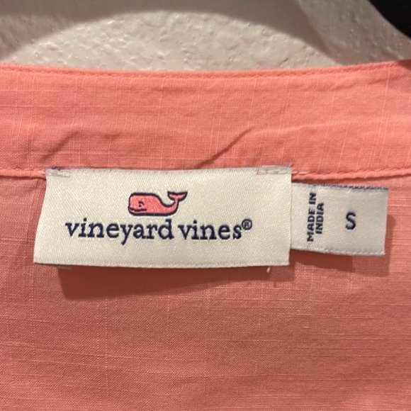 VINEYARD VINES 3/4 Sleeve Tunic Tangerine Blouse - Picture 3 of 5